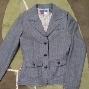 Vintage Triple Five Soul Blazer Jacket, Textured Wool With Velvet Print On Back